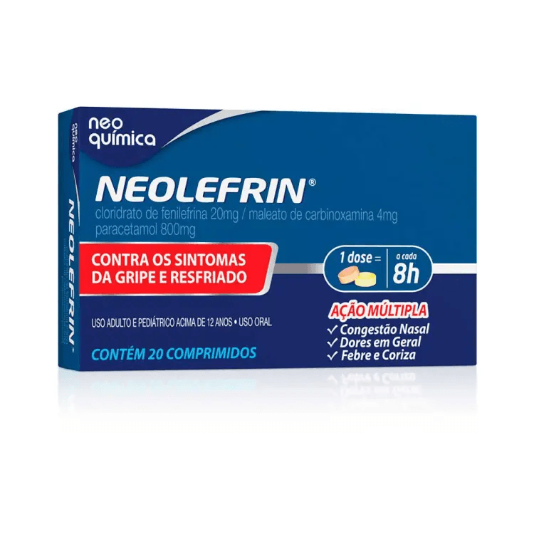 Neolefrin 800mg + 4mg + 20mg - Blíster com 4 Comprimidos - Imagem 1